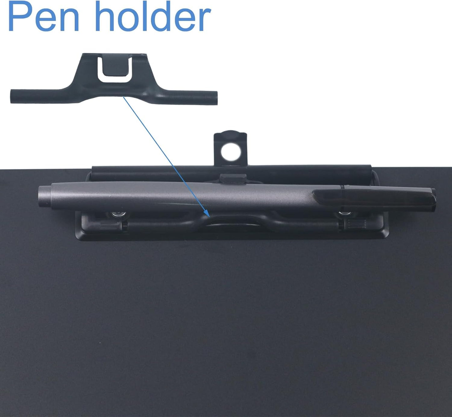 Acocony 11x17 Clipboard Three Clip Aluminium with Pen Holder Extra Large Clipboard Versatile Super Hard 11 x 17 Clipping Board Black Pack of 1