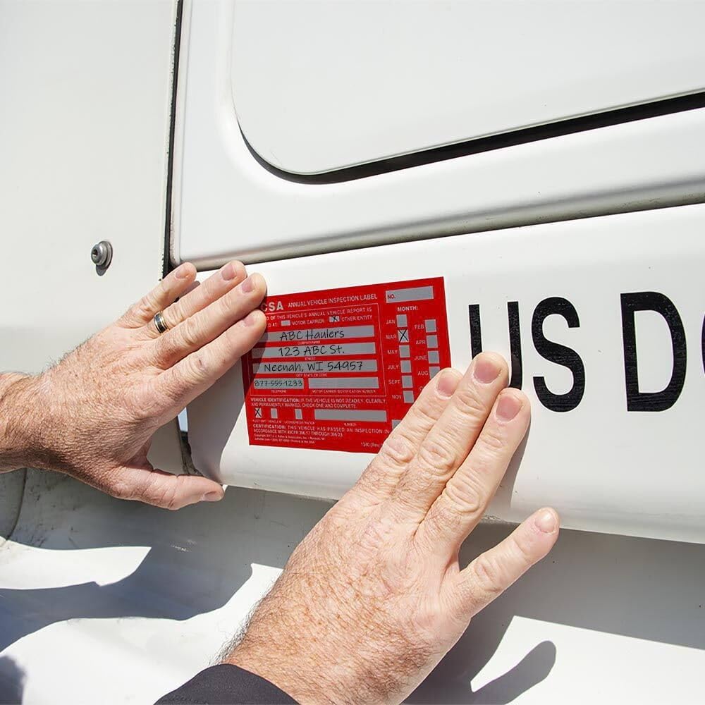J. J. Keller 10-Pack, Annual Vehicle Inspection Report Form & Red FMCSA Label Aluminum, 3-Ply Carbonless Form, DOT Compliant