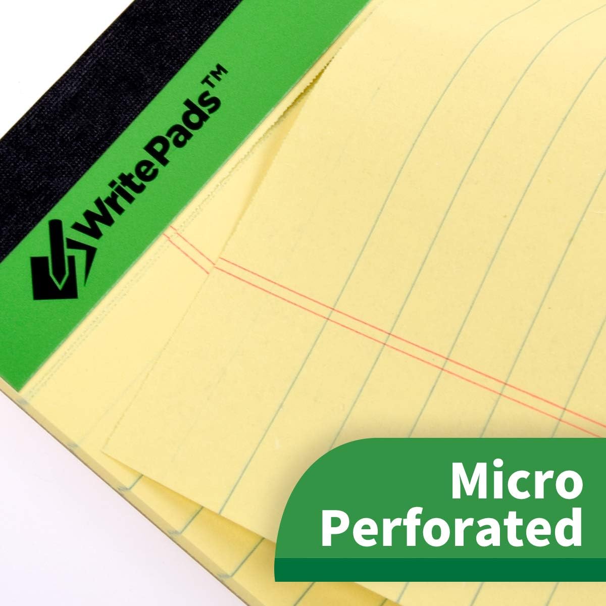 KAISA Yellow Legal Pads 12Pads Writing Pads Recycled Paper 5"x8" Norrow Ruled Lined Paper Small Legal pad Perforated 50 sheets/pad Notepads Writing Tablet Canary For Office Supplies (Canary 12pads)