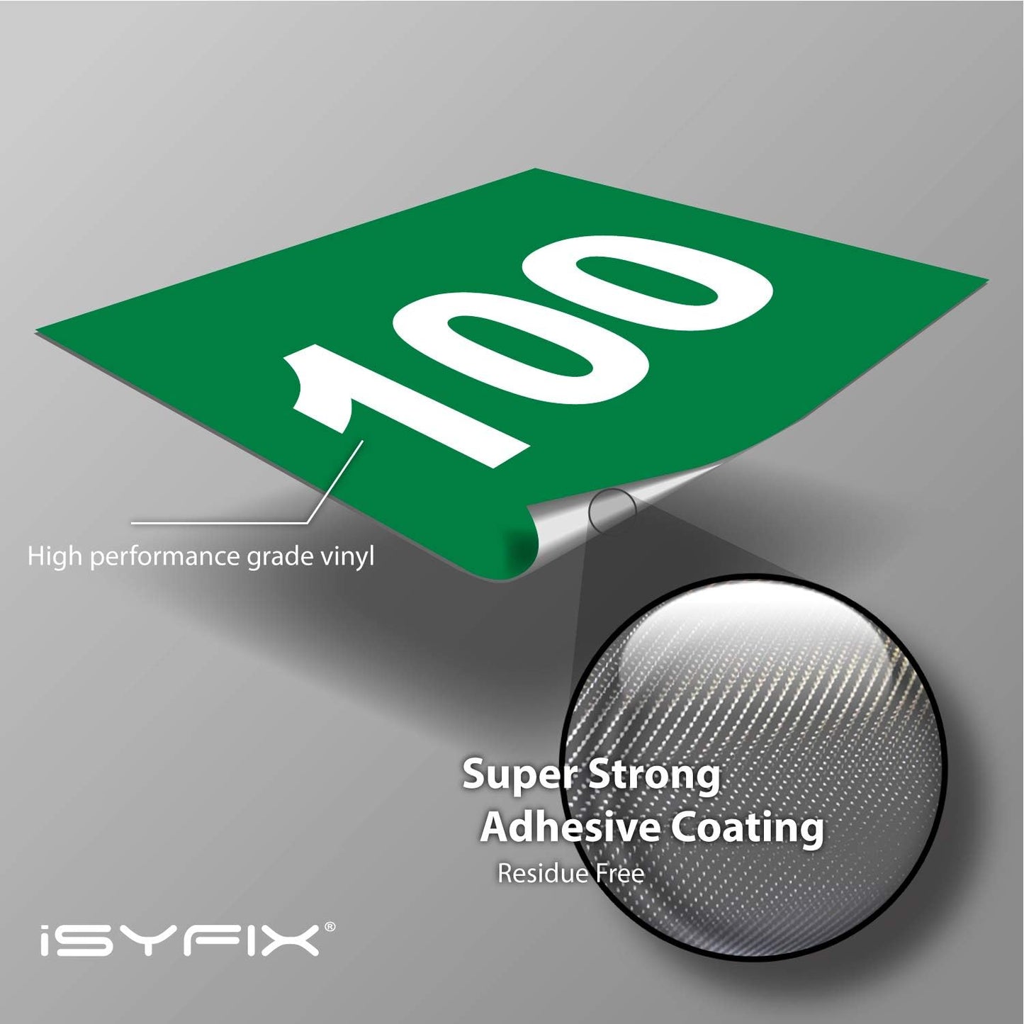 iSYFIX Green Consecutive Number Stickers – 1 to 100, 1.5-inch, 1 set – Vinyl Self Adhesive Premium Decal, Ideal for Inventory, Storage, Organizing, Boxes, Bins, Toolbox, Lockers & More, Indoor/Outdoor