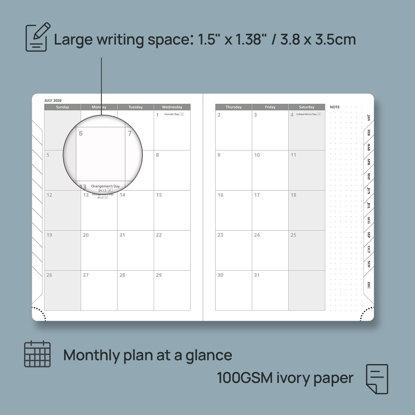 POPRUN 2026 Planner (Medium Size 8.5''x 6.5'' Hardcover) - Daily Weekly and Monthly Calendar Agenda 2026 Appointment Book with Hourly Time Slots, Monthly Tabs, 100 GSM - Light Pink