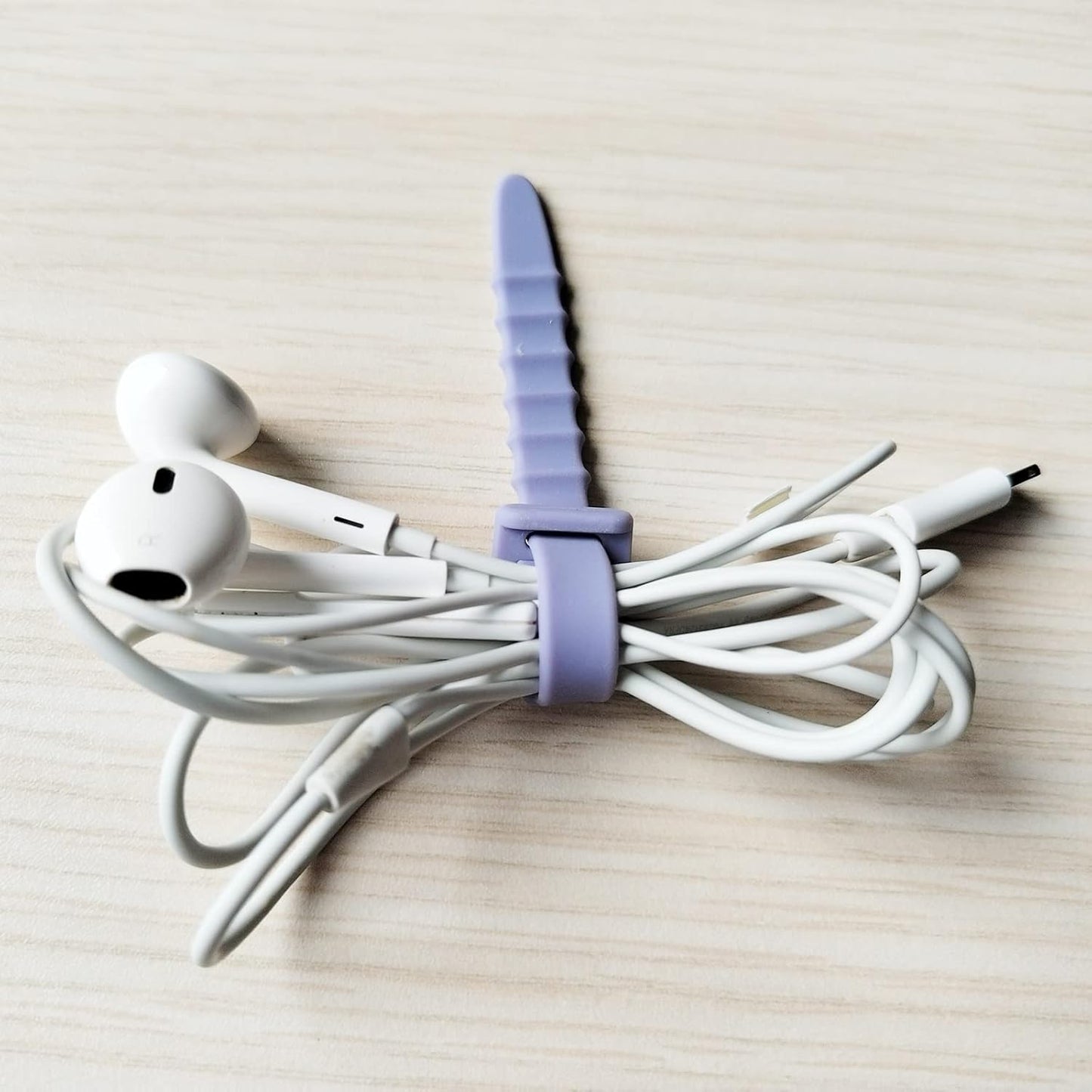 Reusable Silicone Zip Ties Cord Organizer: Silicone Cable Ties Straps for Cable Management - 20PCs 4.5” Blue Elastic Wire Cord Organizer for Home Office and Travel