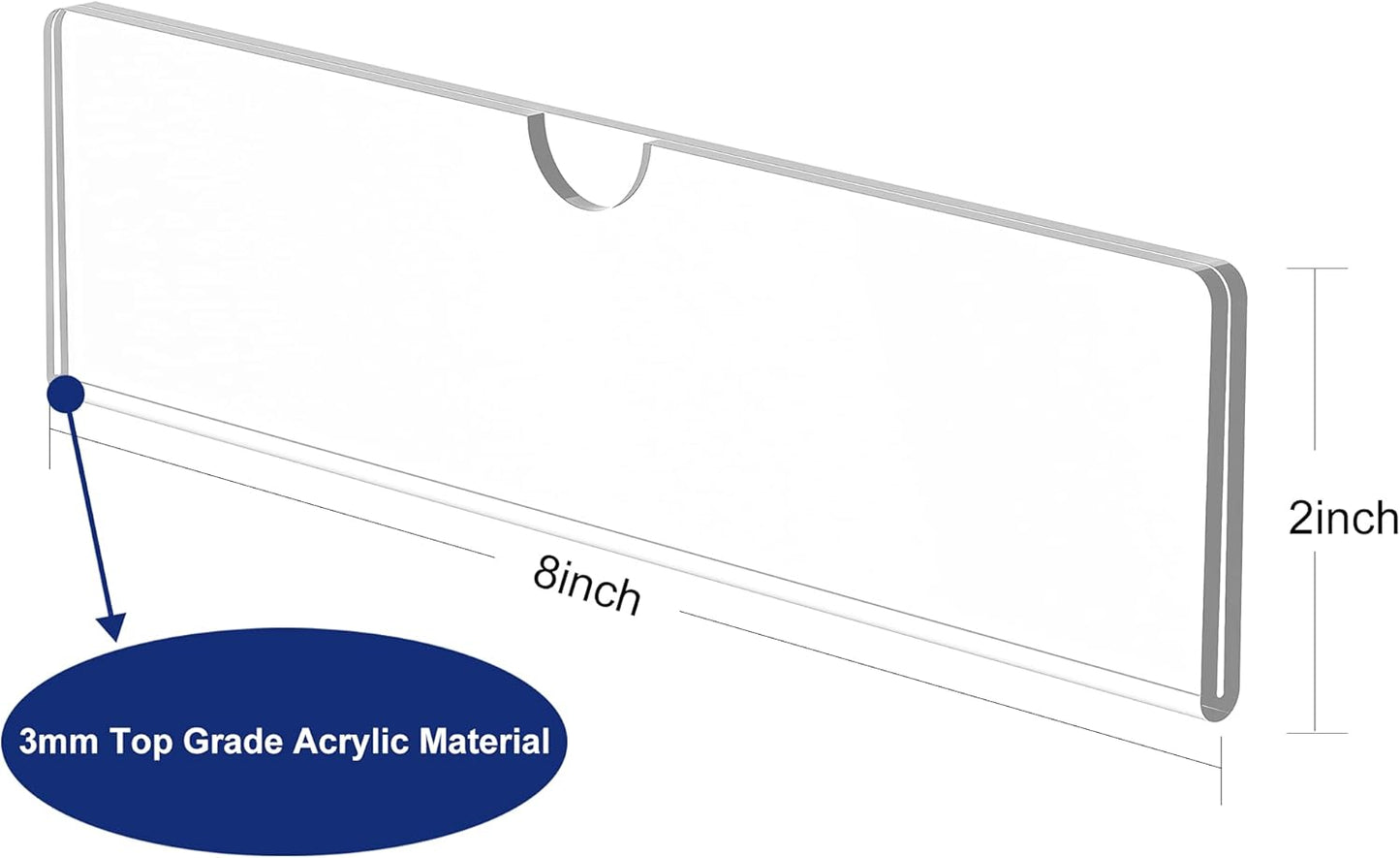 Acrylic Wall Name Plate Holder, Office Door Name Plate with Adhesive Tapes, Clear Sign Holder Frame, 2"x8", 40 Pack