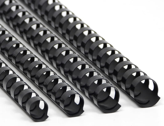 Rayson CR12141618BK Plastic Binding Combs 1/2in. 9/16in, 5/8in, 11/16in, 19-Ring Letter Size, Black Comb Binding Spines, Multi-Size Pack of 80