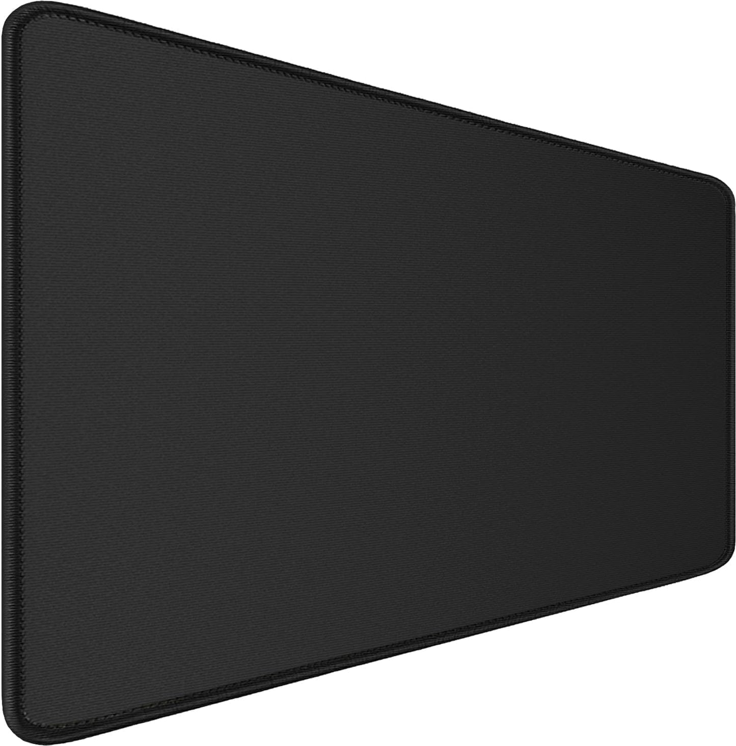 Extended Gaming Mouse Pad with Stitched Edges, 35.4x15.7x0.12 in Large Desk Mousepad Premium Microfiber Cloth Surface, Waterproof Non-Slip Stable Rubber Base Keyboard Mat for Home Office Gaming,Black