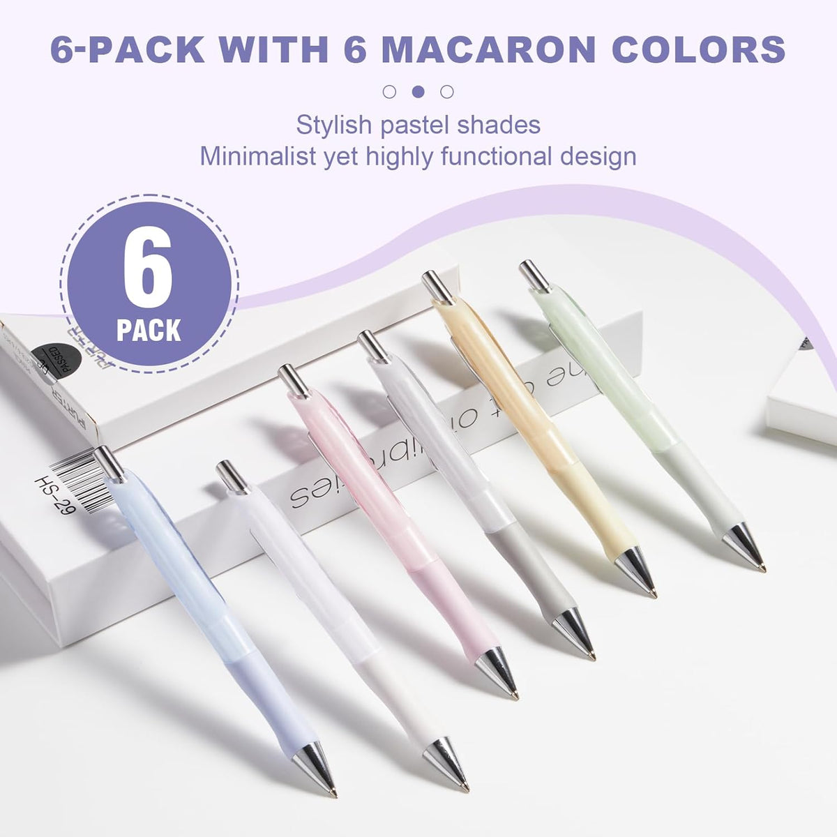 6-Pack 0.7mm Mechanical Pencils with Macaron Colors, Built-In Eraser, Copper Tip, Easy-Load Lead, Metal Clip, Soft Grip, for School, Office, Sketching, Drafting