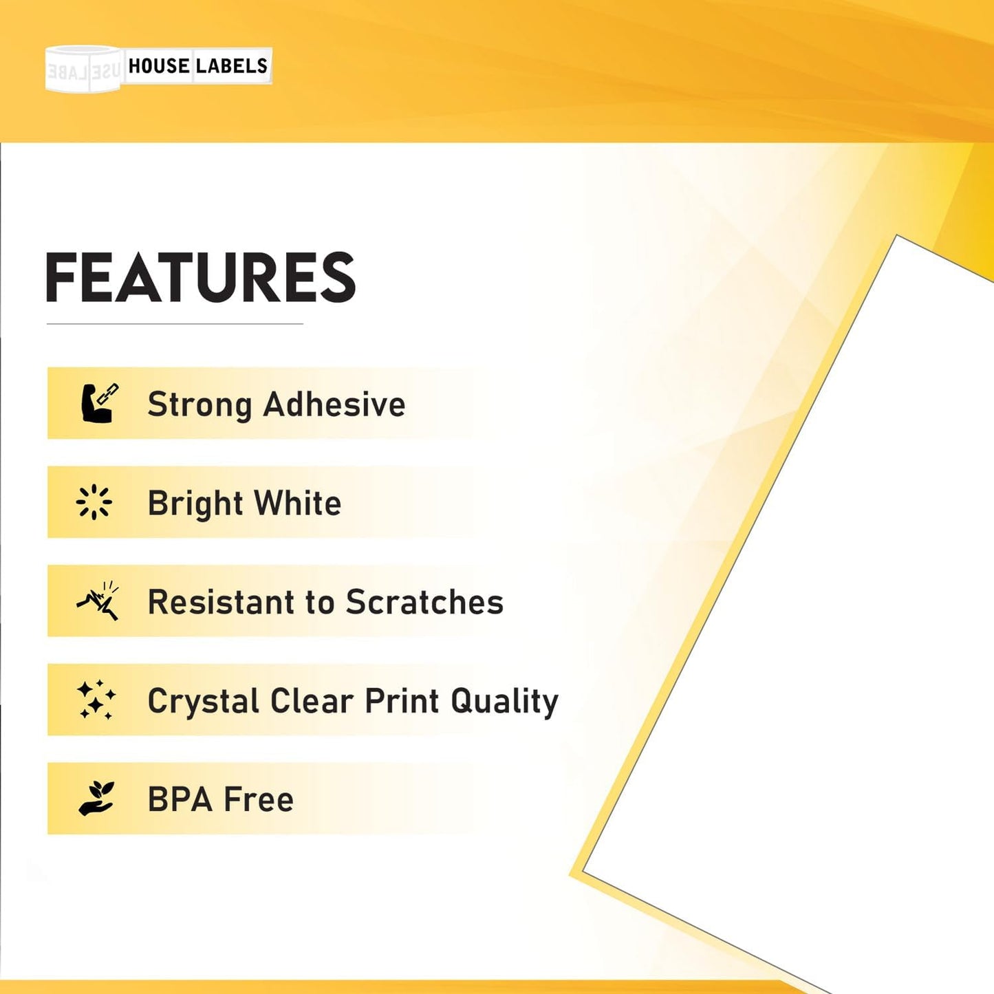 HOUSELABELS 1-up (Full Sheet) Multipurpose Labels (8-1/2" x 11") for Laser and Inkjet Printers, 400 Sheets