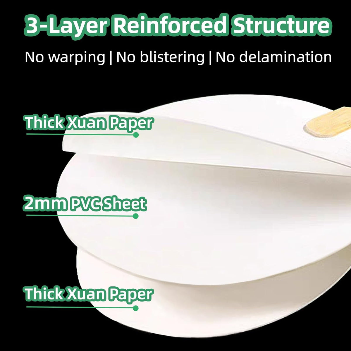 12-Pack DIY Craft Fan Blanks for Mixed Media Art, Resin & Acrylics - Dual-Sided Xuan Paper with PVC Core, Gift-Ready with Silk Tassels - Wedding Décor, Hanfu Styling, Cultural Gifting
