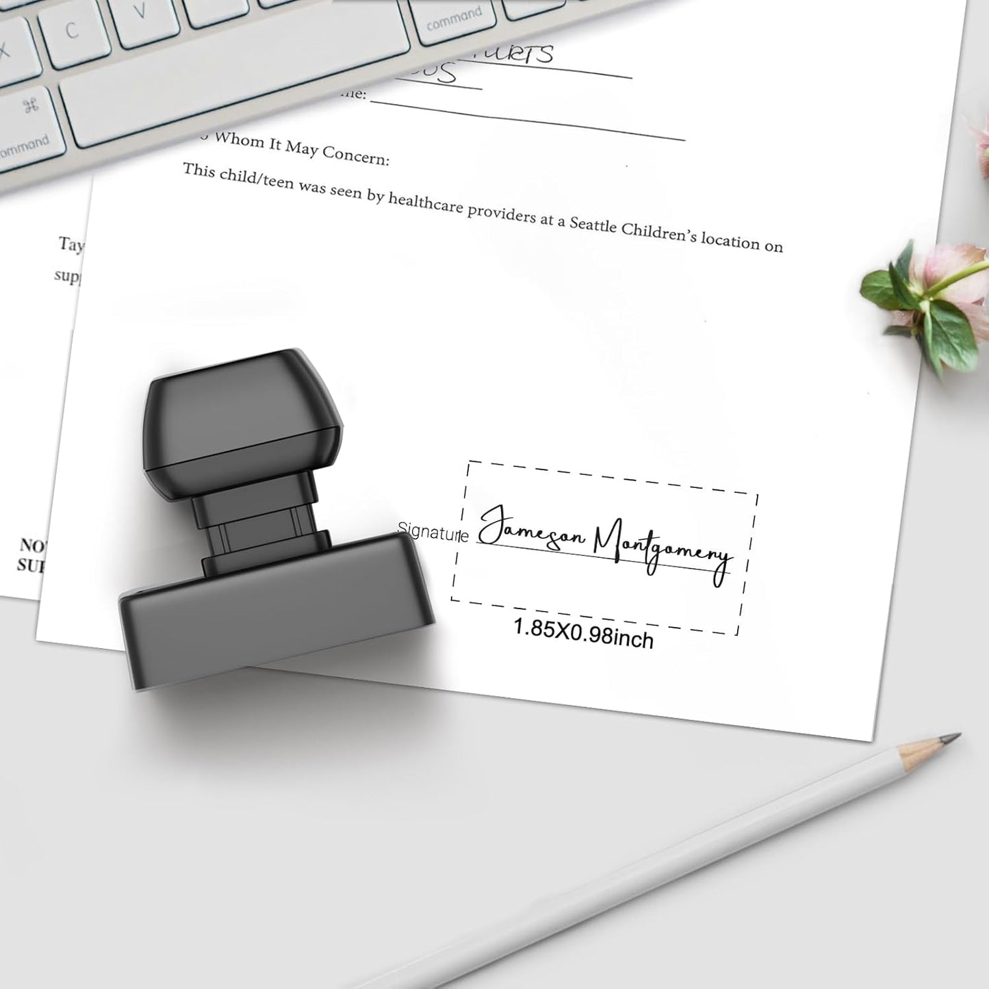 Personalized Self -Inking Signature Stamp, Custom Signature Stamp for Signing Name and Checks with Clear, Consistent Impressions & Effortless Stamping