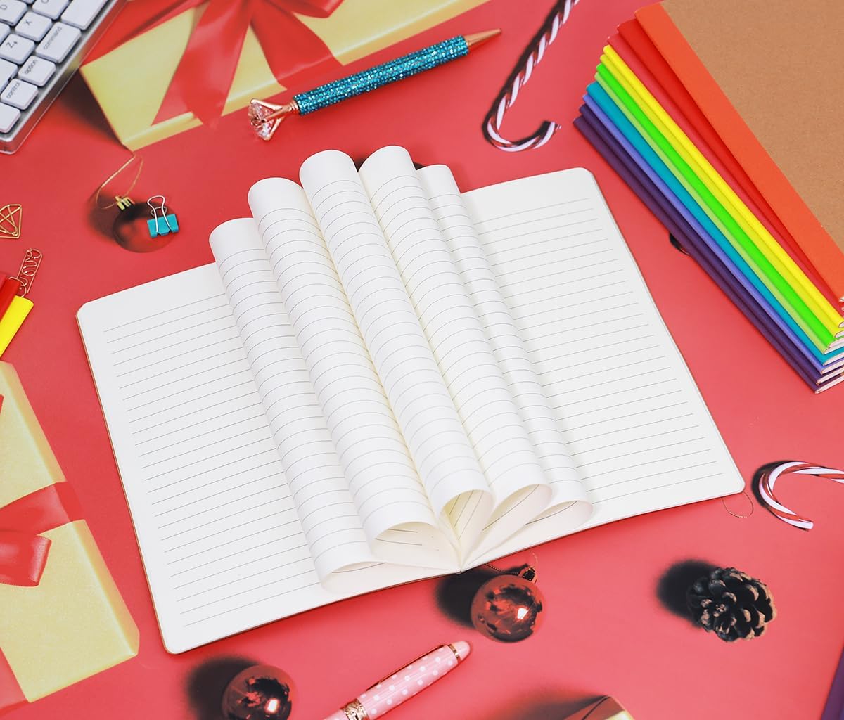 48 Pack A5 Kraf Notebooks Lined Journal Bulk Writing Diary Subject Notebooks Planner with Thick Paper, 60 Pages, 30 Sheets, 8.3x5.5 inch
