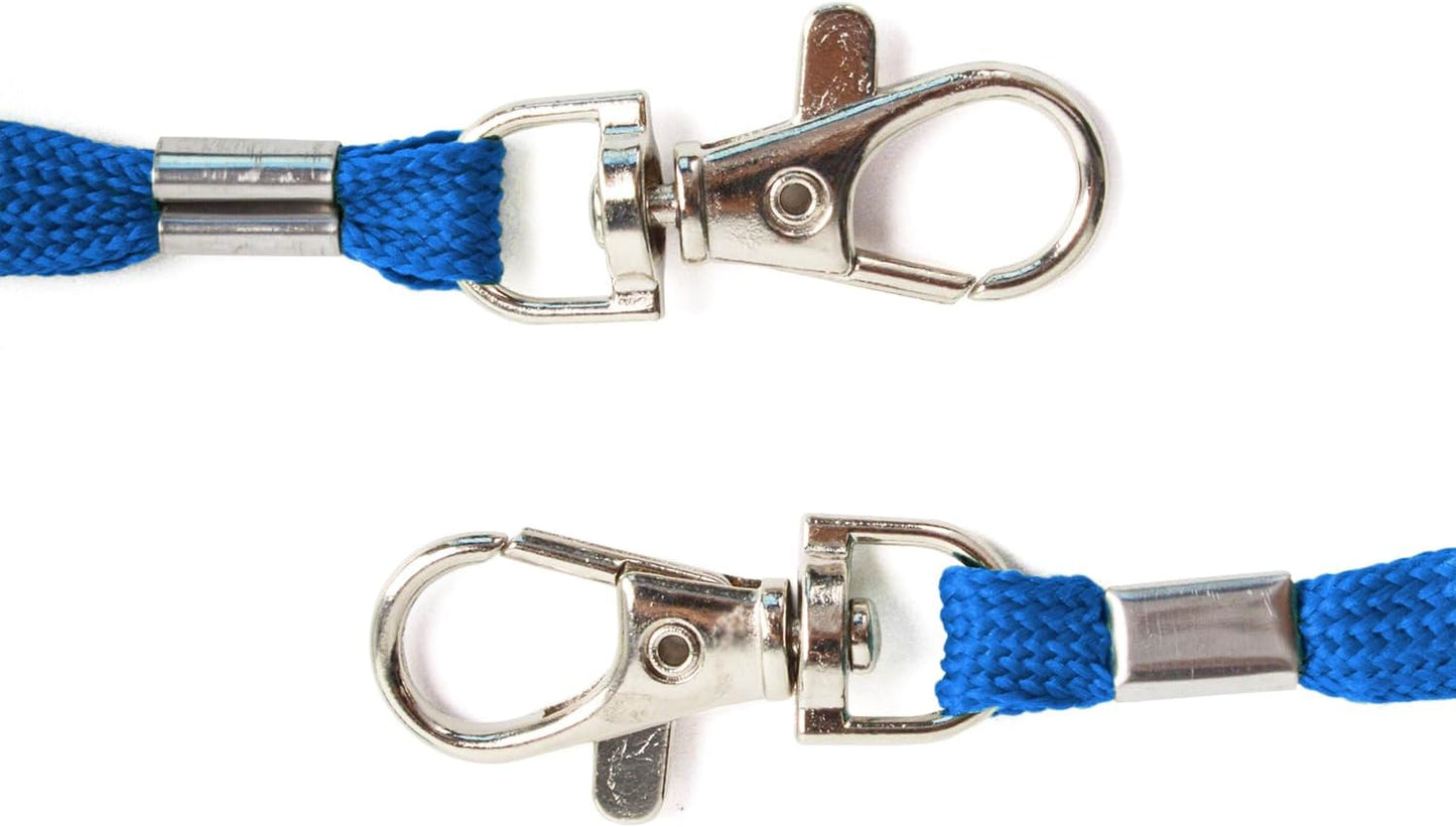 Lanyards 10 Pcs Bulk Lanyard for Id Badges Flat Lanyard with Badge Clip Swivel Hook (10, Blue)