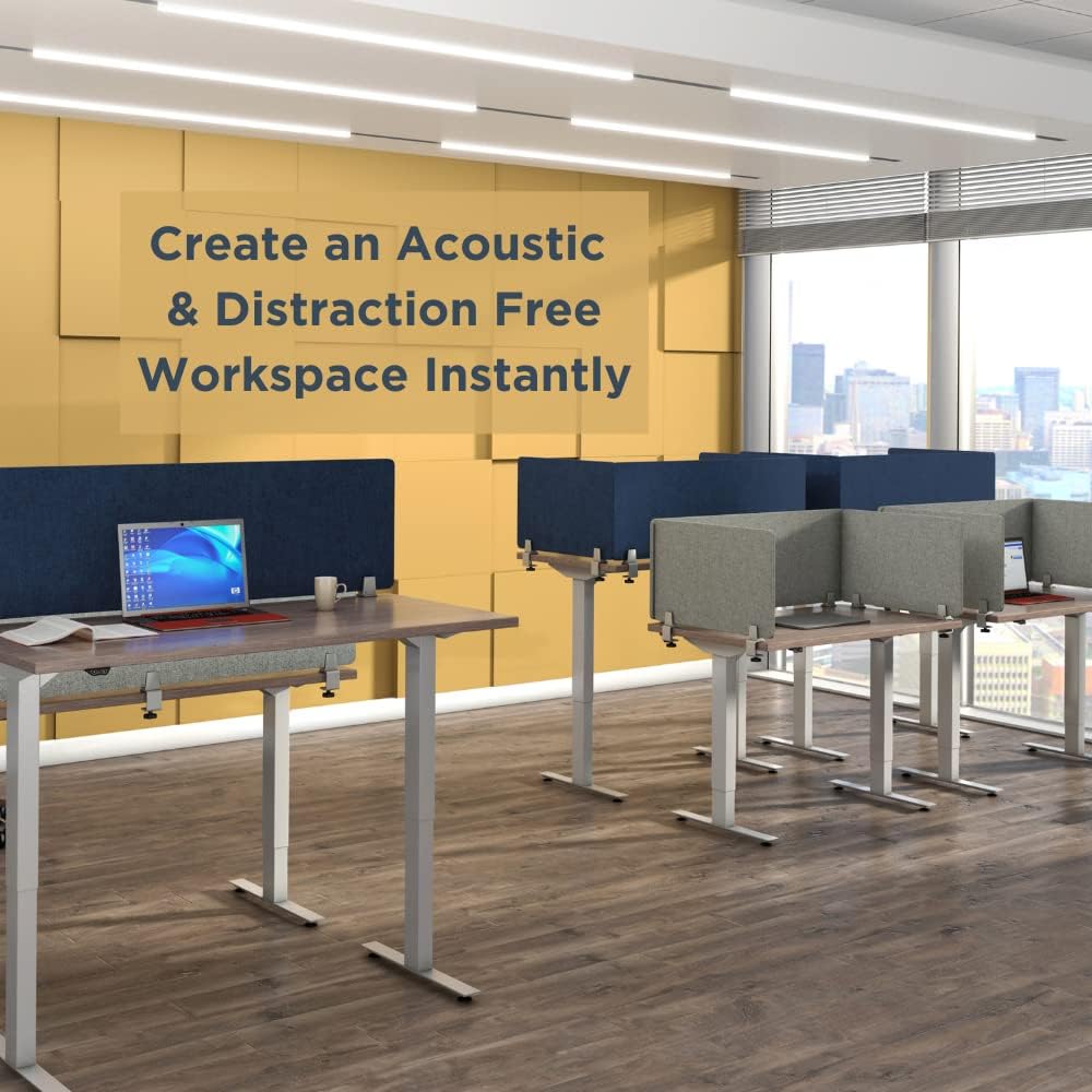 Sound Absorbing Privacy Shield - Desk Divider for Students and Office (Dark Blue, 23" W x 18'H)