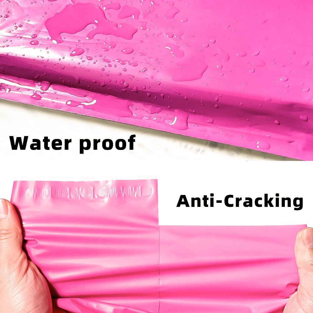 POLYSELLS 200 pcs 24x24 Inches Pink Poly Mailers Shipping Envelopes, Strong Adhesive Sealing, Waterproof, and Tear-resistant Postal Mailing Bags for Clothing, Books, and Accessories