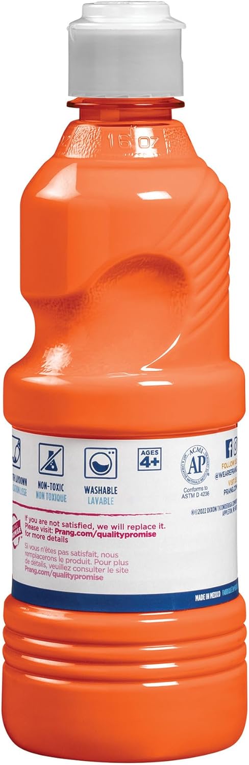 Prang Washable Tempera Paint, Orange, 16 Oz., 1 Count