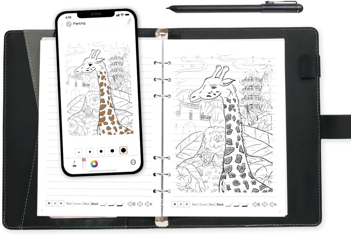 2 in 1 Digital Pen Smart Pen Writing Set, Includes Smartpen, Notebook, Use with Ophaya App for Notes Taking, Recording, Storing