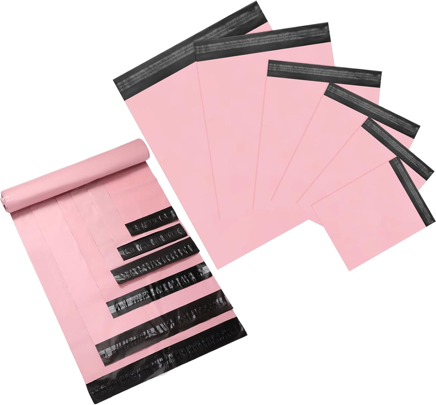 Outus 240 Pcs Poly Mailers Variety Pack Mailing Shipping Bags 6 Assorted Sizes Shipping Envelopes Self Adhesive Waterproof and Tear Proof Packaging Bags for Clothing Books Gift(Pink)