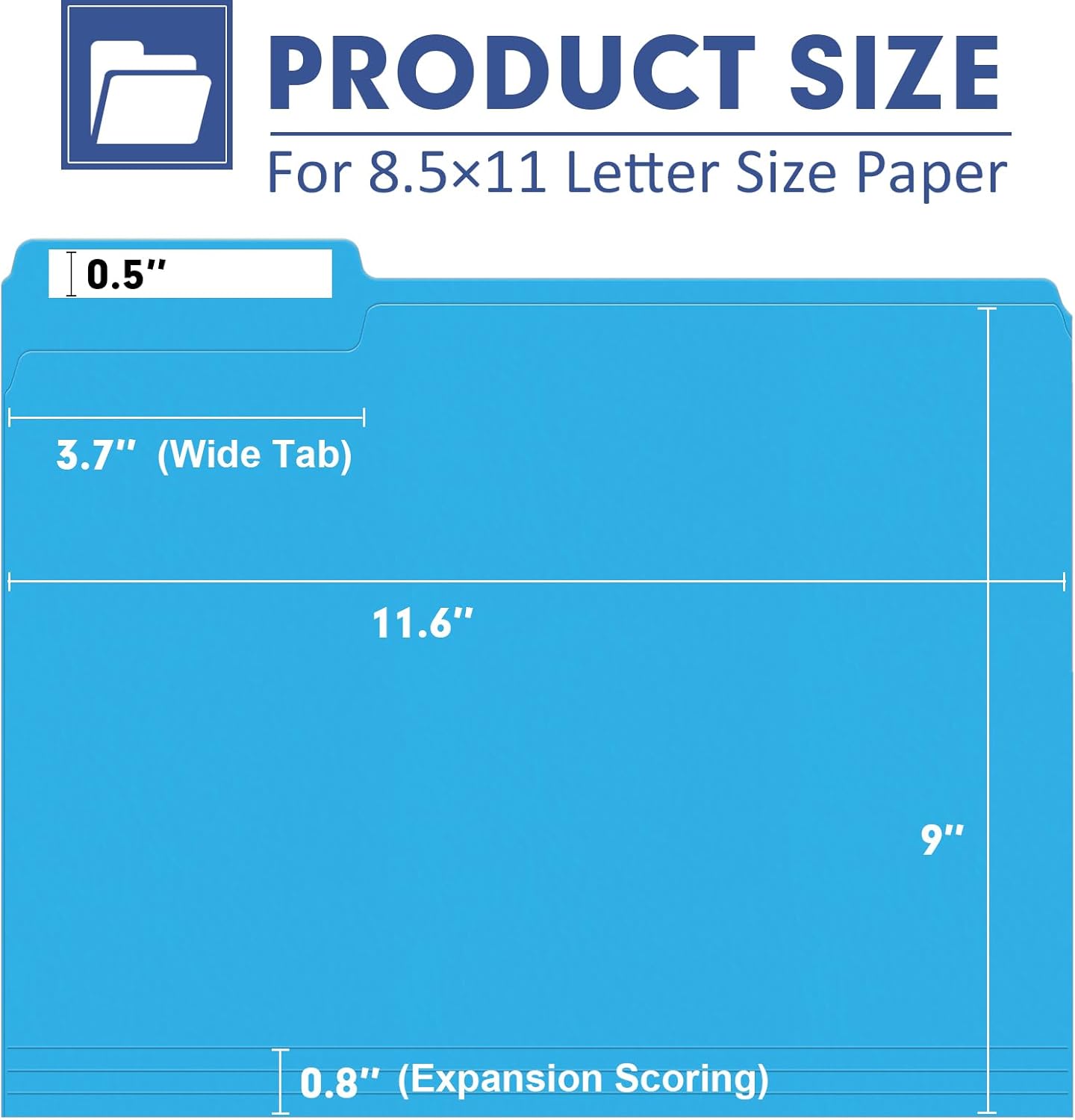 File Folder, PANDRI 220 Pack Colored File Folder, 1/3 Cut Tabs, Letter Size, Assorted 6 Colors Filing Folder for Office School Business