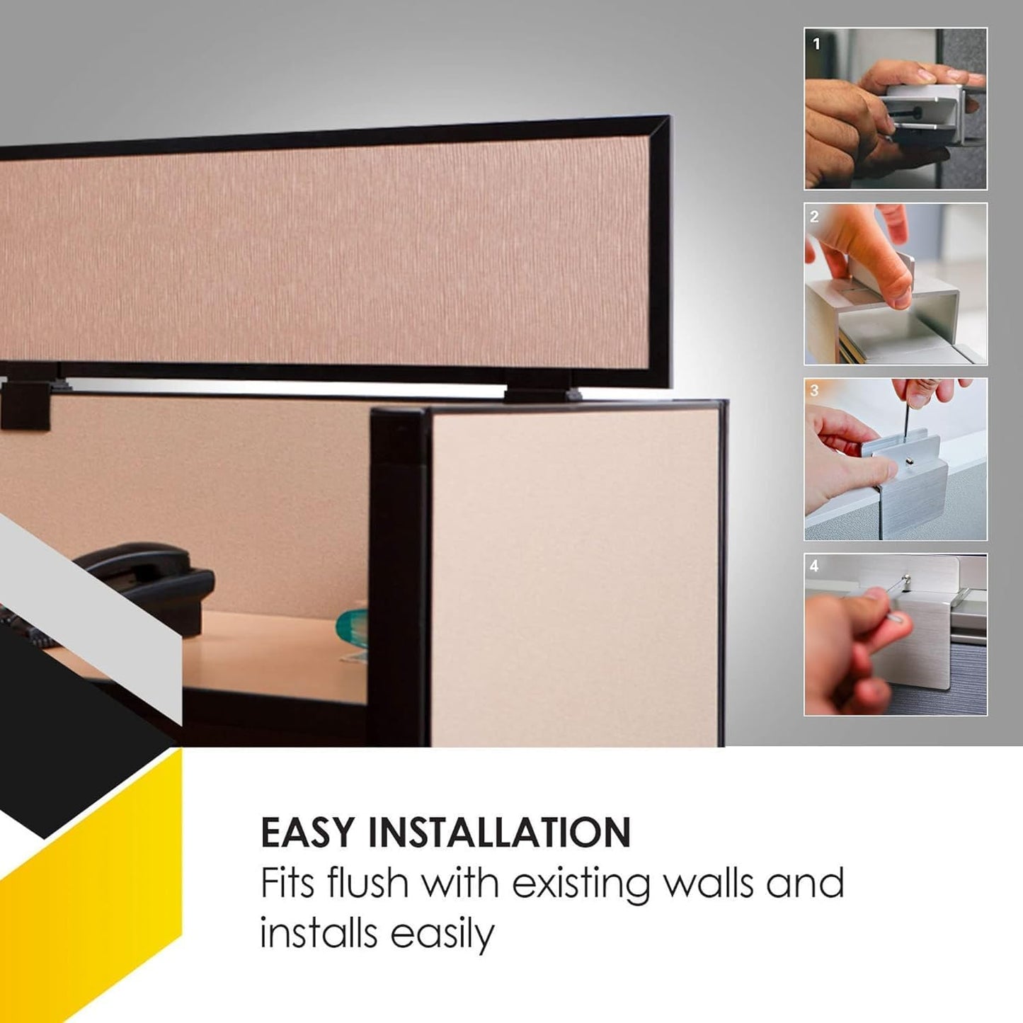 OBEX Acoustical Cubicle Privacy Screen Extender Desk Panel & Office Divider, Add Separation & Block Noise, 18" x 66", Slate
