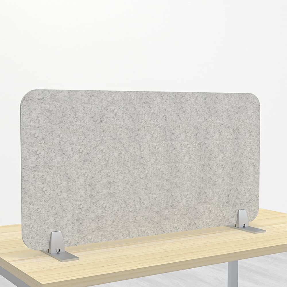 Freestanding Acoustic Desk Divider with Mount | Eco-Friendly Privacy Screen Panel | Noise Reducing Desk Partition | Tackboard Option & Easy to Install | Made from Recycled Plastic | Green - 18" X 35"