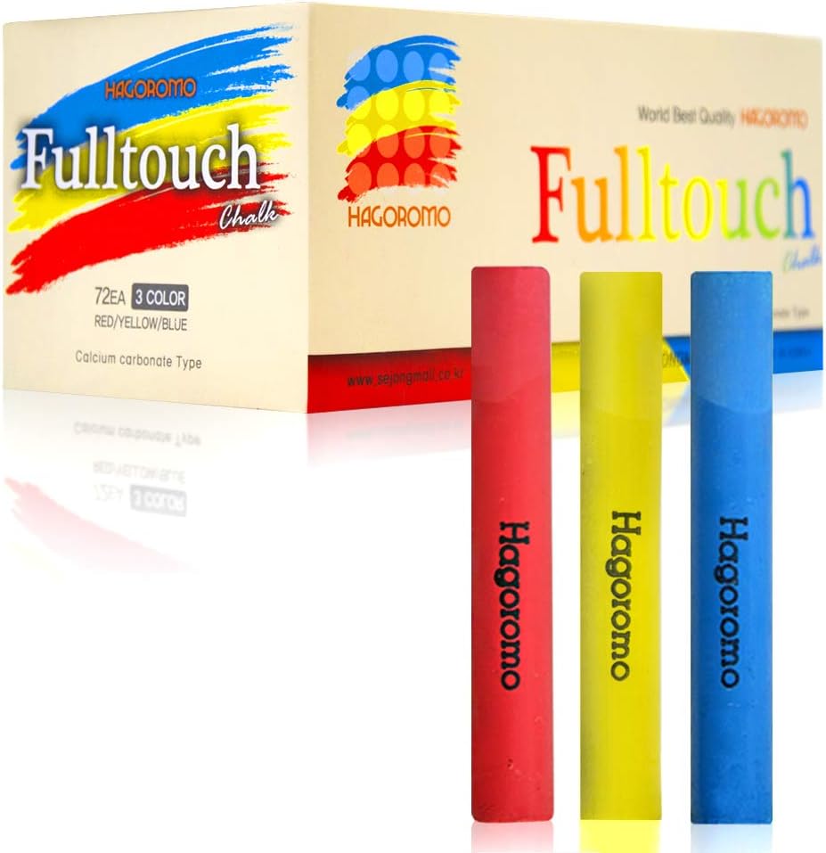 Hagoromo Fulltouch Color Chalk 1 Box [72 Pcs/3 Color Mix]