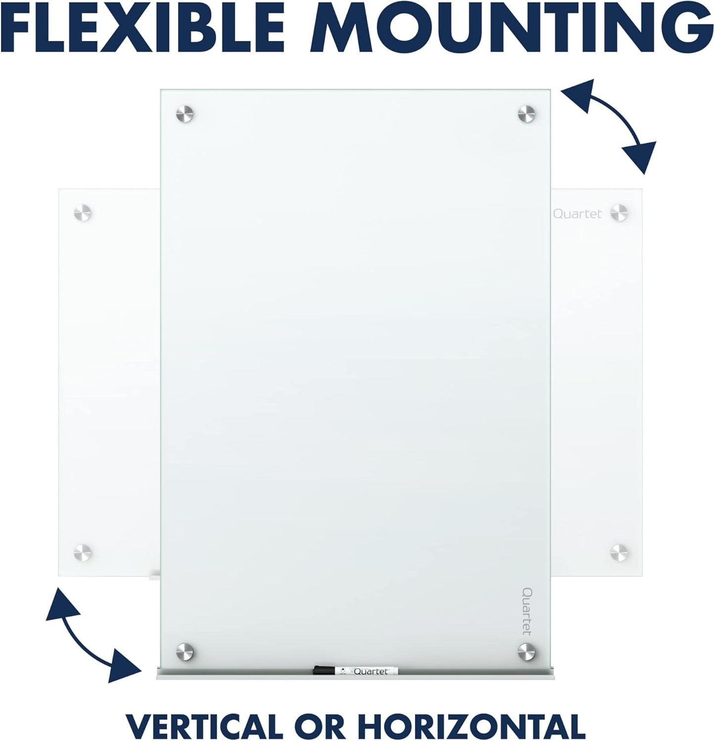 Quartet Non-Magnetic Glass Dry Erase White Board, 72"W x 48"H Whiteboard, Infinity Frameless Mounting, White Surface (G7248NMW)