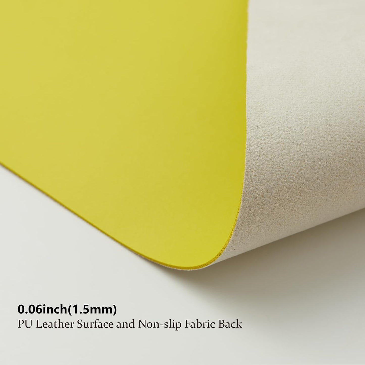 Large Desk Mat - 47.2"x 17" Non-Slip PU Desk Pad for Office and Home - Ideal for Large Mouse Pad and Desk Mats on Top of Desks(Lemon Yellow)