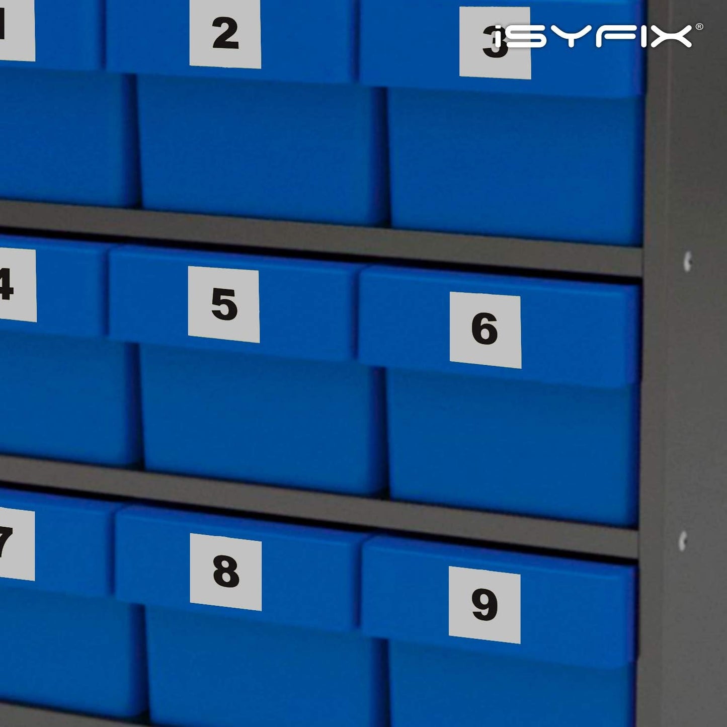 iSYFIX White Consecutive Number Stickers – 1 to 100, 1.5-inch, 1 set – Vinyl Self Adhesive Premium Decal, Ideal for Inventory, Storage, Organizing, Boxes, Bins, Toolbox, Lockers & More, Indoor/Outdoor