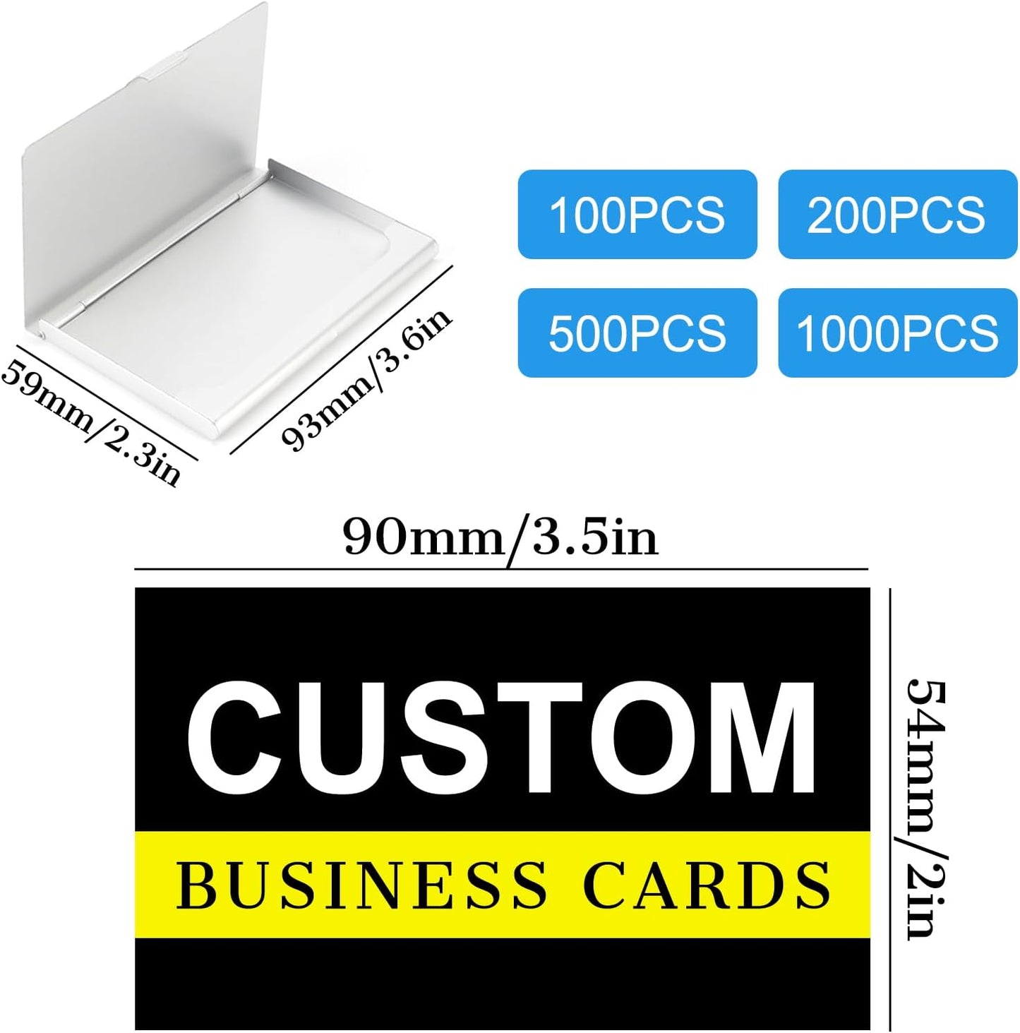 Custom Business Cards Customizable with Logo Photo Personalized Business Card Customize for Small Business Customized Waterproof Double Sided Cards 100 200 500 1000