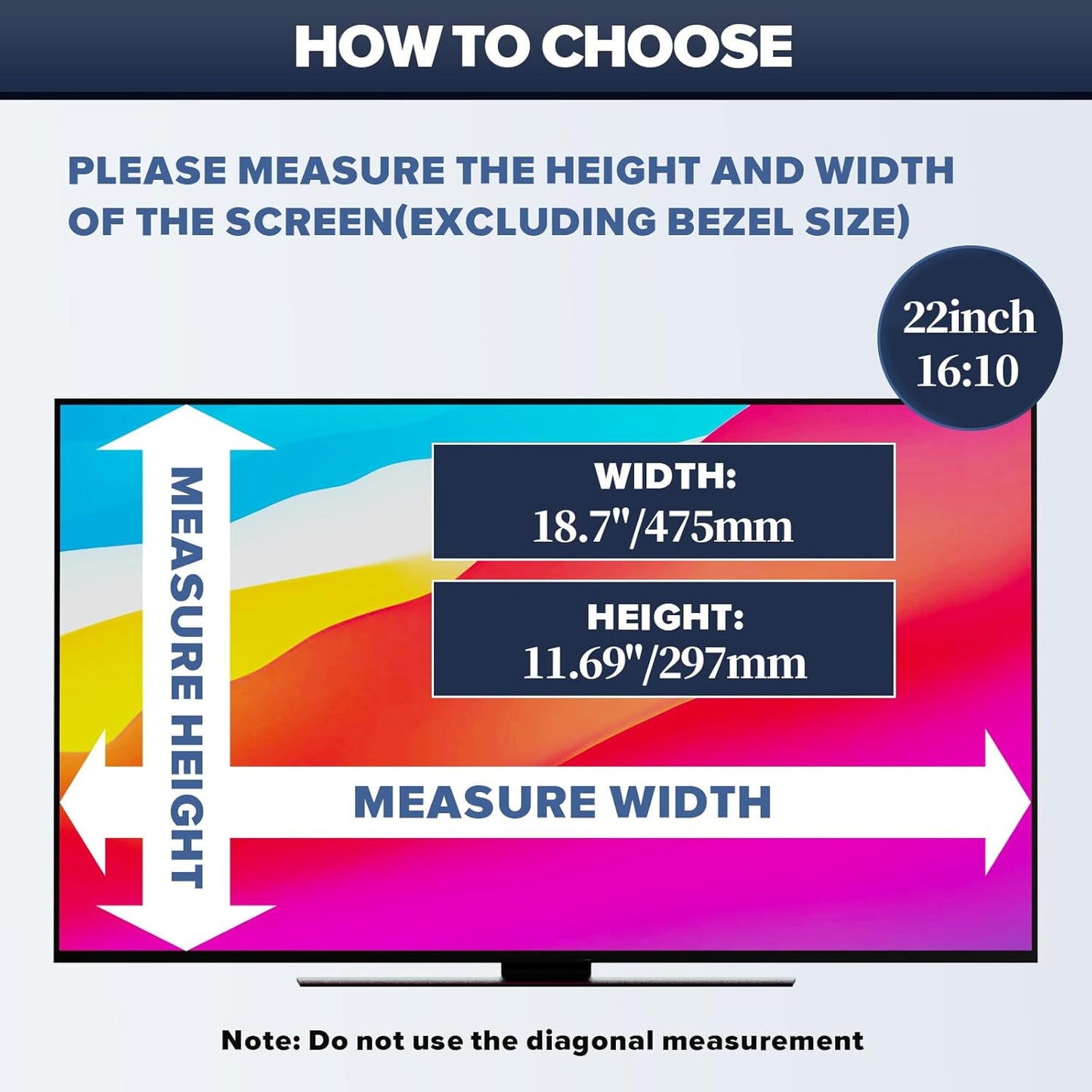 [2-Pack] HD Computer Privacy Screen 22 inch, Upgraded Computer Privacy Screen for 16:10 Widescreen Removable Anti Glare Computer Screen Cover and Blue Light UV-Blocking Screen Privacy Filter