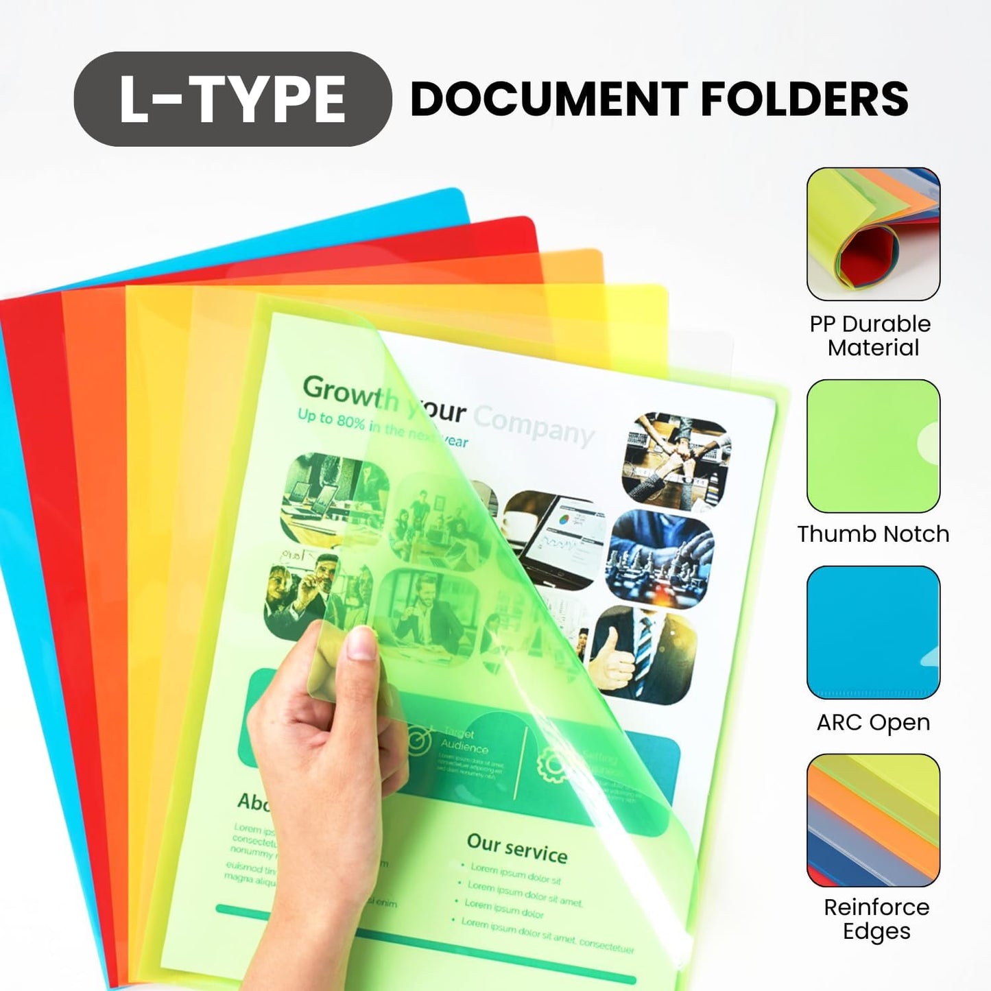 Letter Sized Poly Sleeves - 24 Pack, Clear, Heavyweight for Sheets 8.5"x11", Project Pockets, Plastic Sleeves for documents Folders with L-Type, Page Protectors, Acid-Free