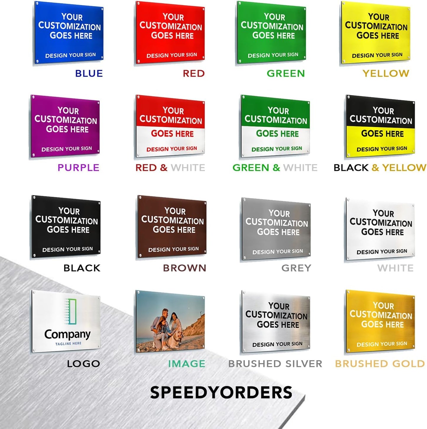 Customized Personalized Aluminum Metal Business Signs - Waterproof Outdoor Signs - White Aluminum (Gray, 10x7 In)