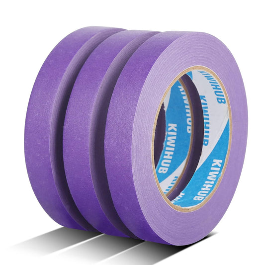 Purple Painters Tape,0.7" x 60 Yards x 3 Rolls (180 Yards Total) - Medium Adhesive Masking Tape for Painting,Labeling,DIY Crafting,Decoration and School Projects