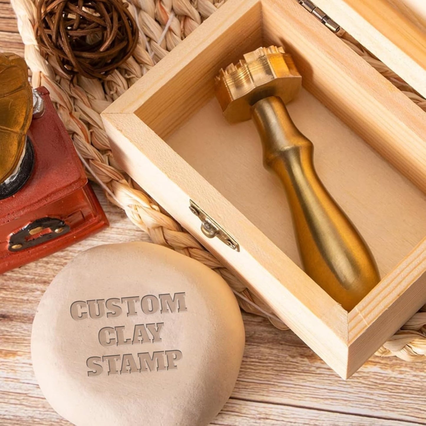 Custom Pottery Stamps for Clay Personalized Pottery Tool Kit Stamp with Own Design Signature Letters Gift for Potters DIY Lovers-1"