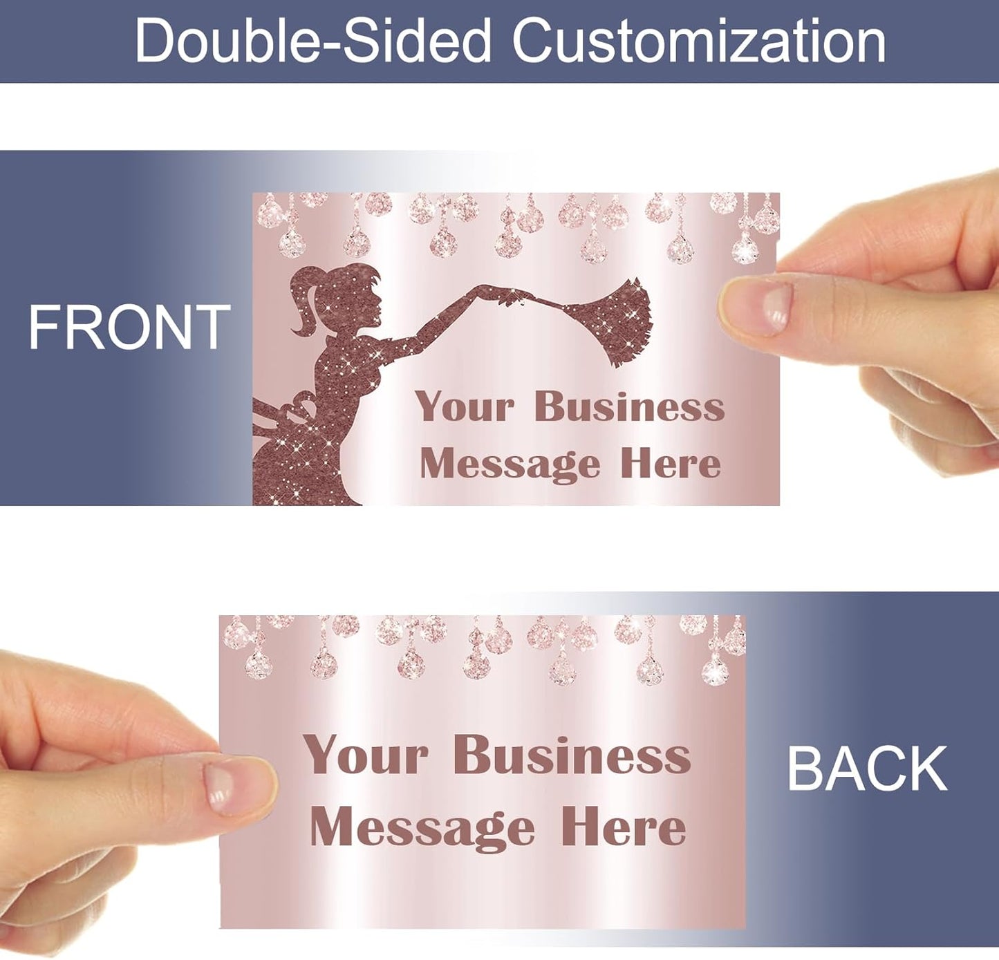 Custom Business Cards Customizable with Logo Text,Personalized Business Cards Photo Printable Car Wash Cards 1000 500 200 100 Double Sided Customize Cards for Small Business Waterproof