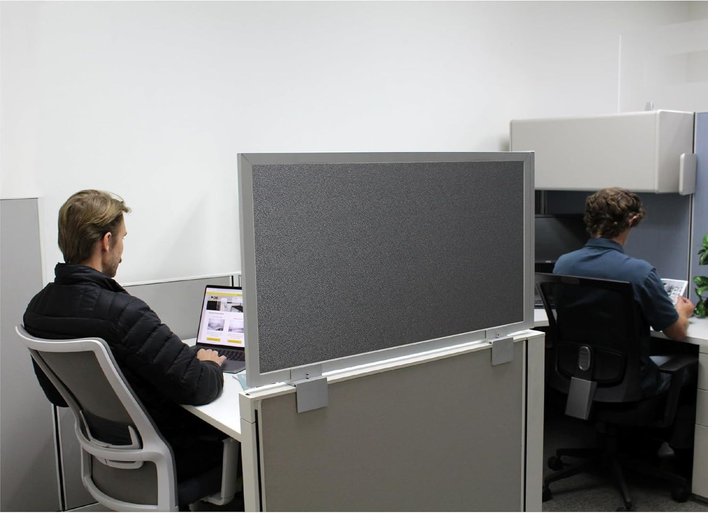OBEX Acoustical Cubicle Privacy Screen Extender Desk Panel & Office Divider, Add Separation & Block Noise, 24" x 48", Graphite