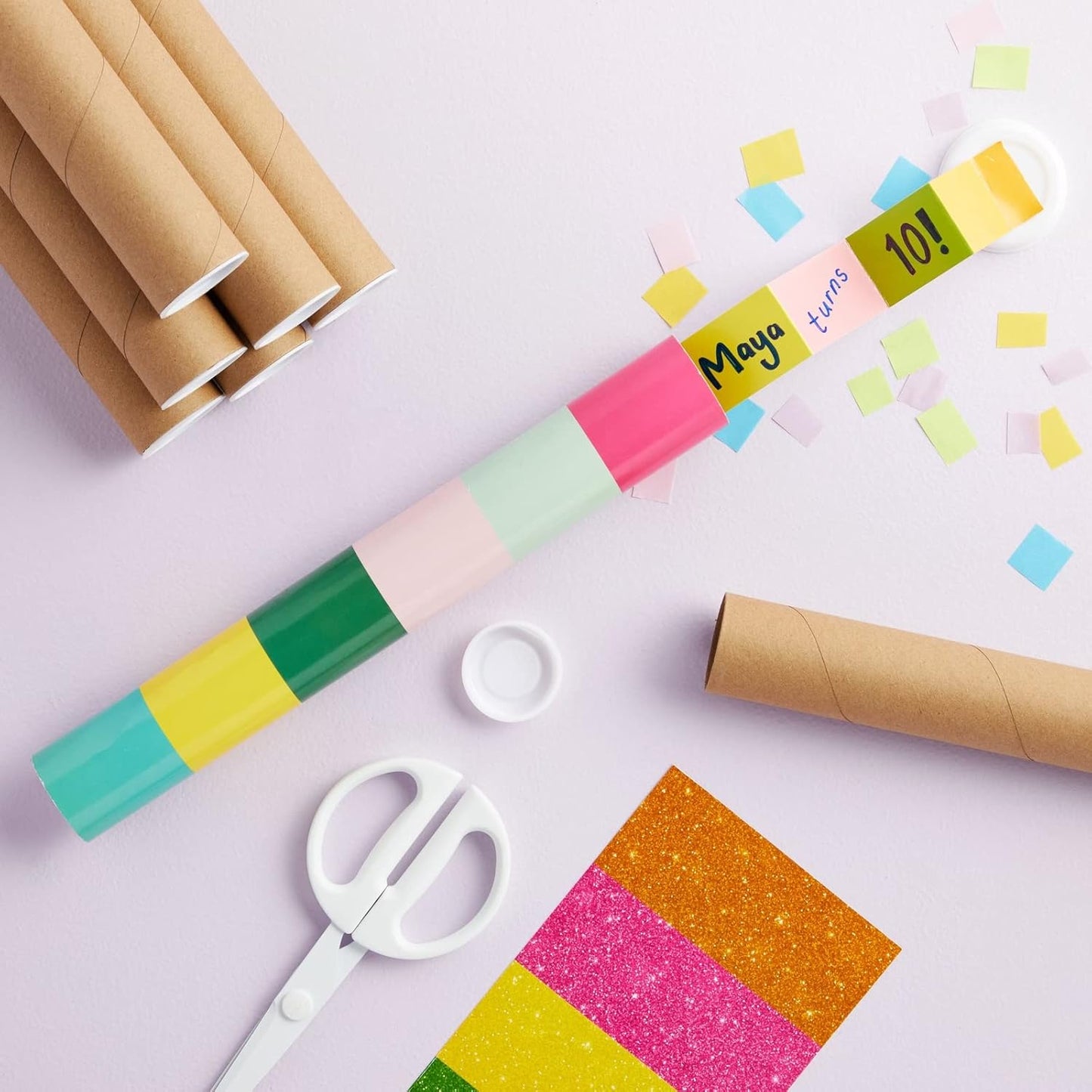 Stockroom Plus Mailing Tubes - 12 Pack, 1.5 x 12 In, Brown Kraft Cardboard - Document & Poster Storage Tubes with Caps