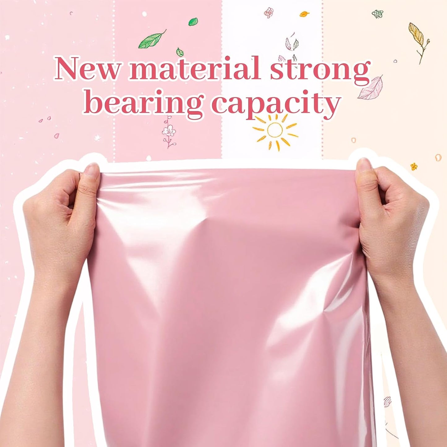 Outus 240 Pcs Poly Mailers Variety Pack Mailing Shipping Bags 6 Assorted Sizes Shipping Envelopes Self Adhesive Waterproof and Tear Proof Packaging Bags for Clothing Books Gift(Pink)