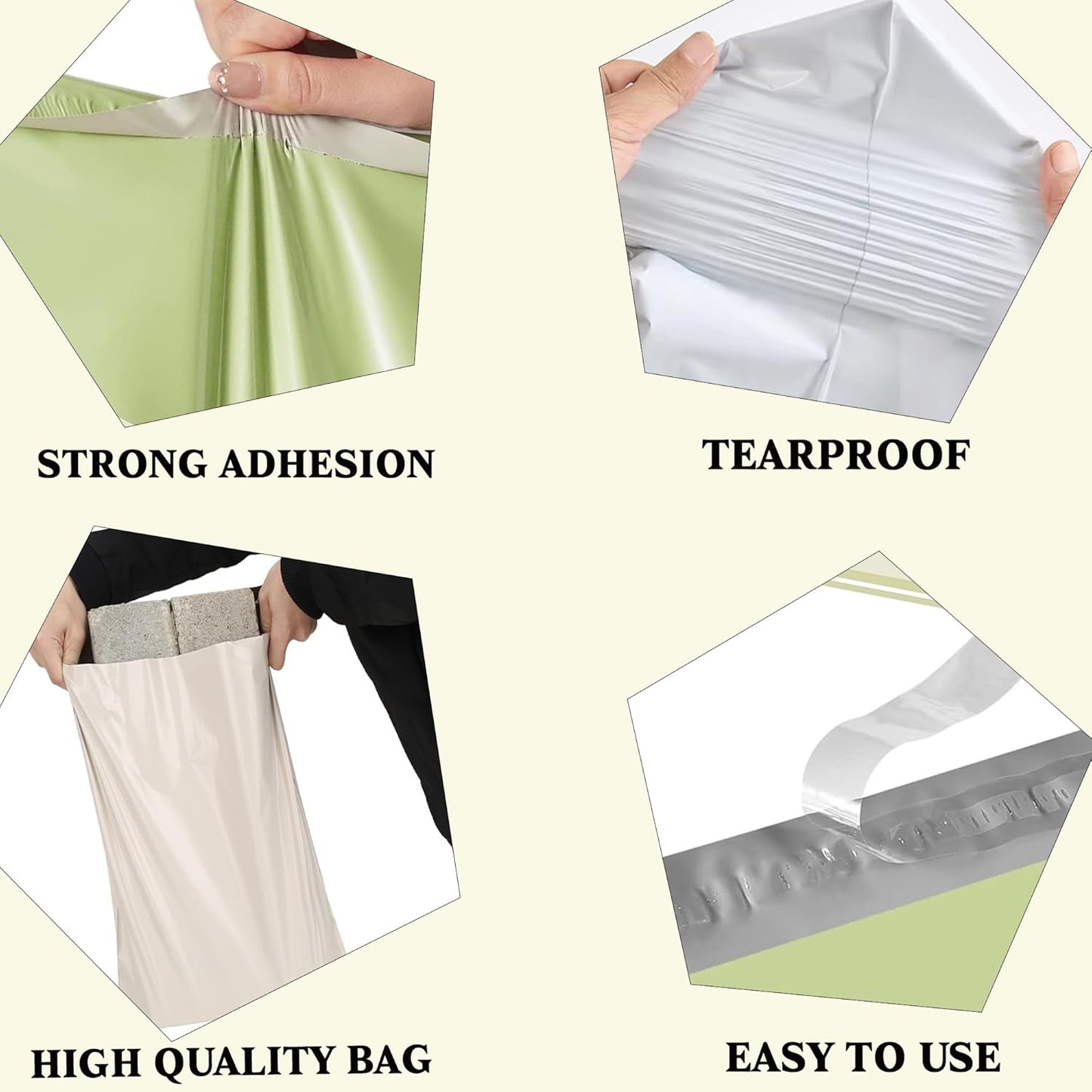 Poly Mailer Bags - Personalized Packaging for Boutique Retail & Online Business - Custom Self-Seal Mailing Bags - Printed Logo/Text/Slogan - Postage Bag (100)