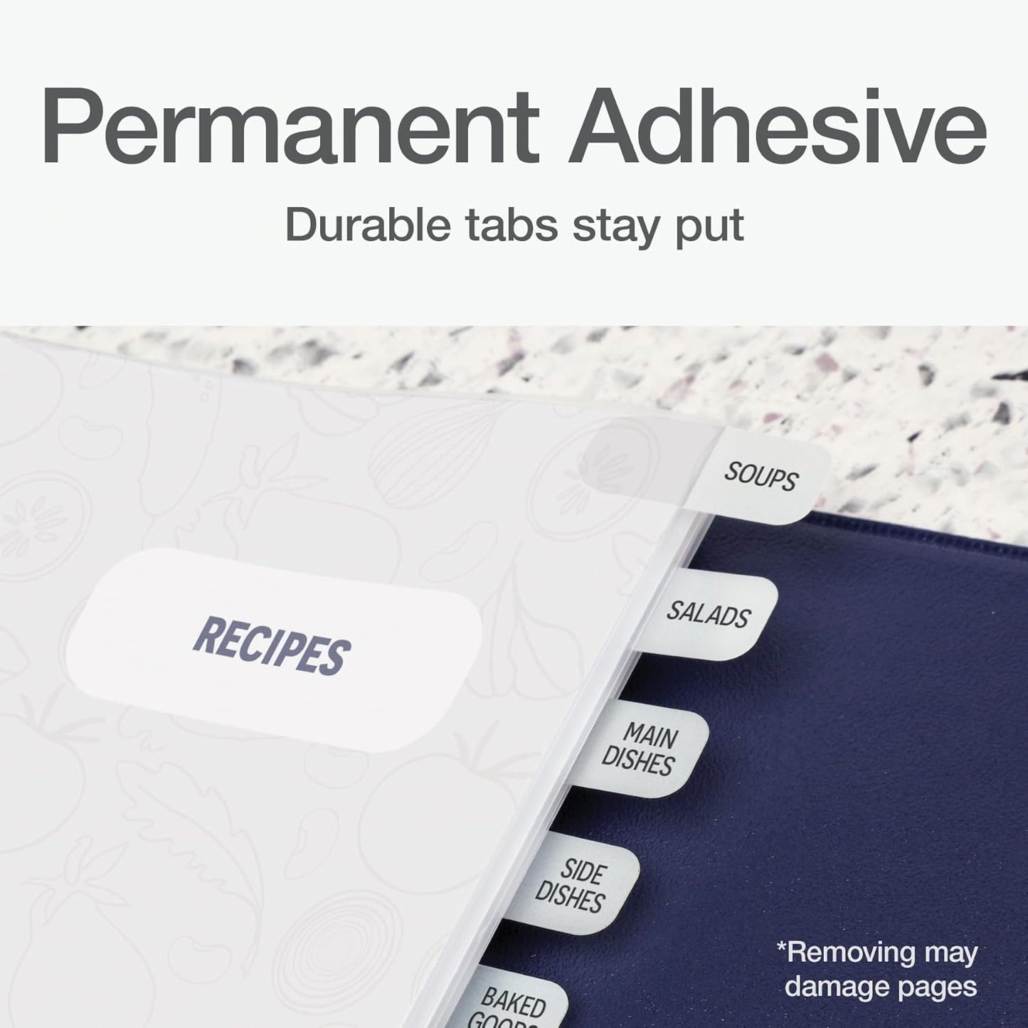 Redi-Tag Laser Index Tabs, Divider Tabs, Permanent Adhesive Index Labels, Customizable Divider Labels, 7/16" x 1", White, 180 Tabs, (B33001)