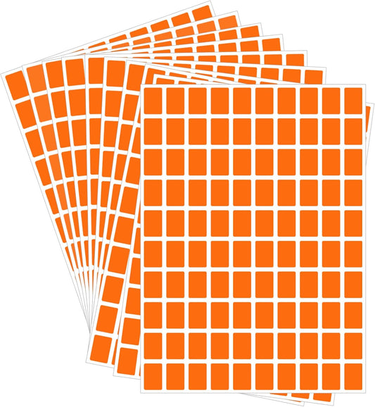 Starboling Color Coding Labels,3000 PCS 1/2" x 3/4" Orange Rectangular Colored Labels Stickers,for Garage Sale,Price Tags,File Folder Tabs,and Classroom Organization