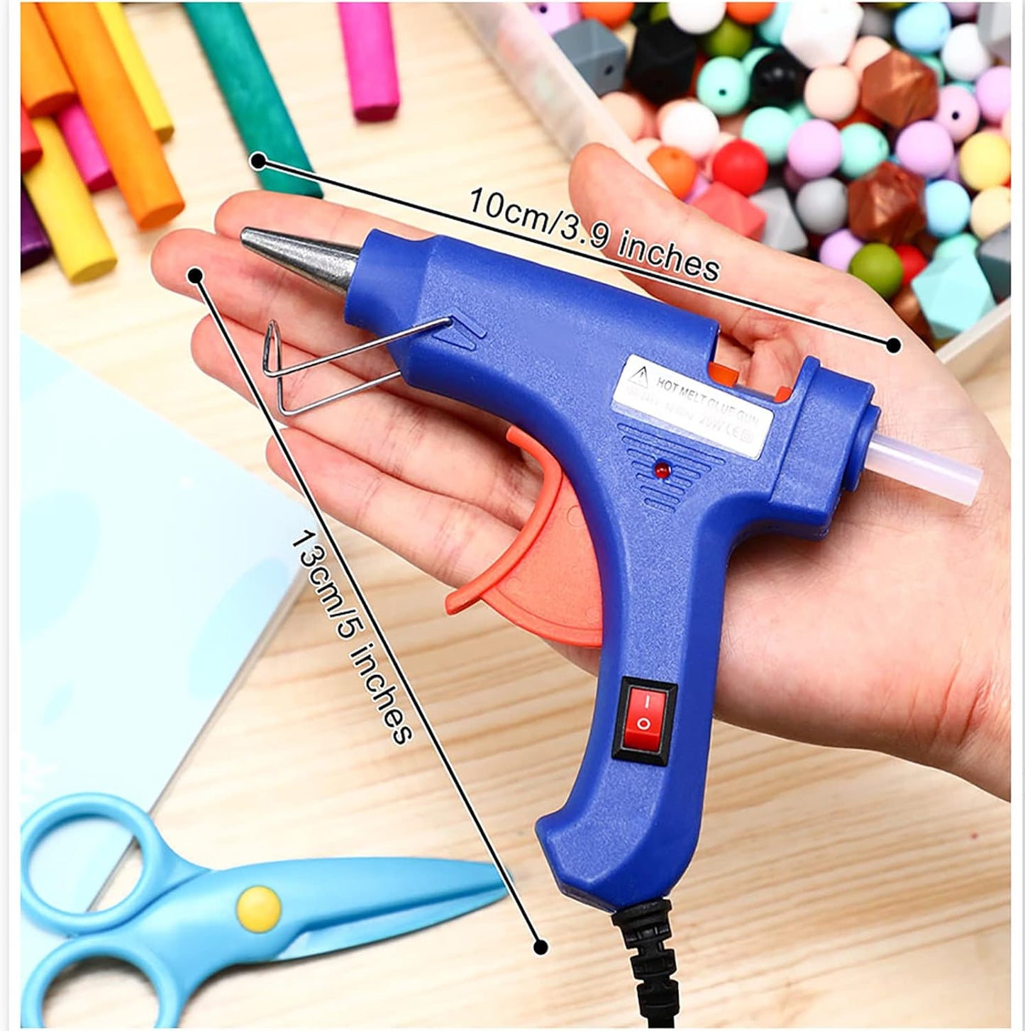 Zhengmy 12 Pieces Mini Hot Glue Gun Crafts Hot Melt Guns Fast Preheating and Easy Squeeze Trigger for School DIY Arts Class Projects Office Home Quick Repairs (Blue)