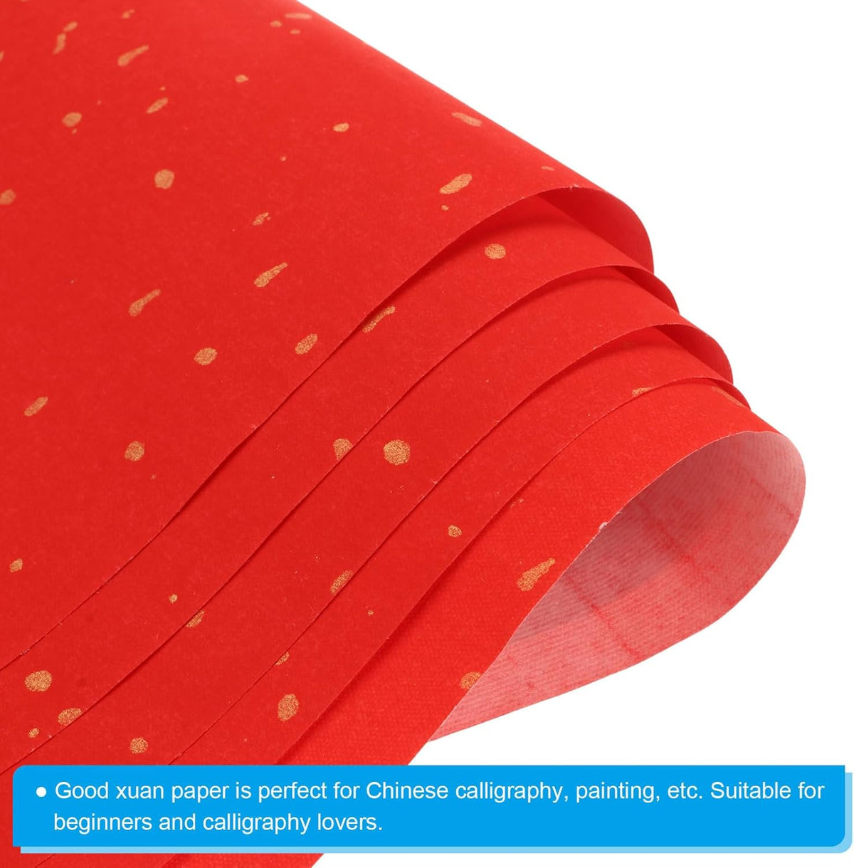 PATIKIL Red Xuan Paper, 40 Sheets, 8.7" x 8.7" Chinese Calligraphy Practice Paper