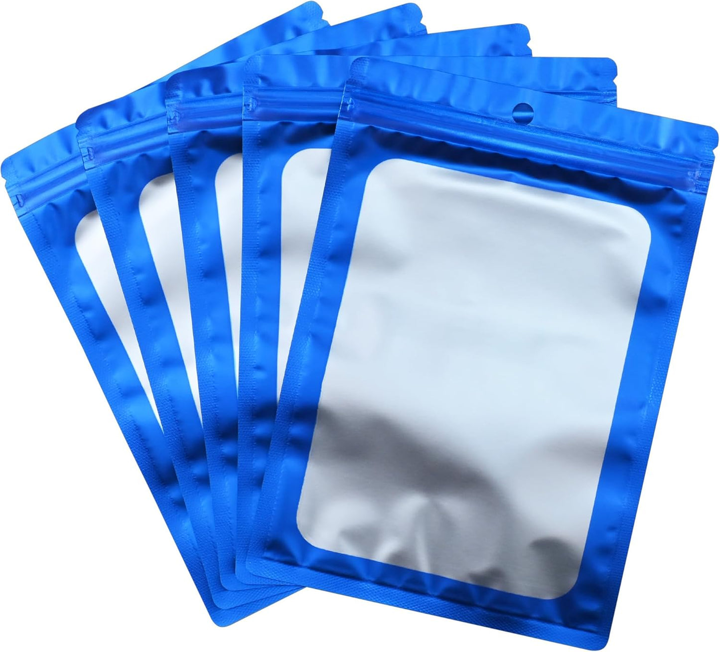 Resealable Mylar Pouch Bag Great for Office Home Party Favor Food Storage (100PCS, Blue Color, 2.4 x 4 inch)