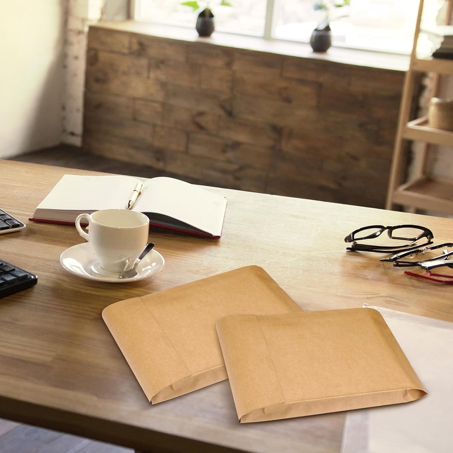 25 Pcs Catalog Envelopes Large Kraft Envelopes 10 x 15 Inches Large Mailing for Office Home Documents Magazines Photos Storage Organizing(Brown Kraft)