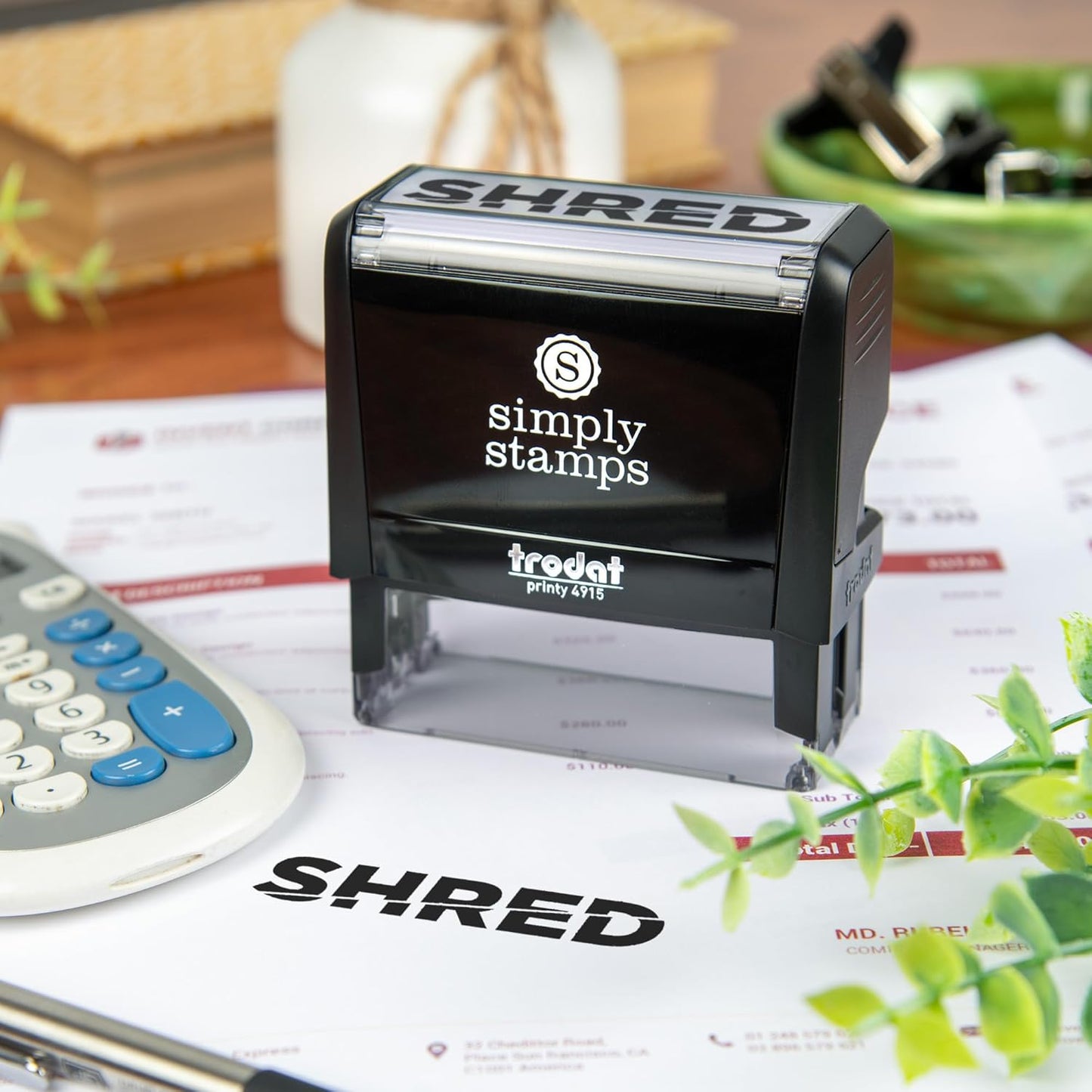 Shred Office Stamp | 4 Different Sizes | 20 Designs | Multiple Color Options | Perfect for Quick Validation of Office Documents (Shred, Xtra Wide)