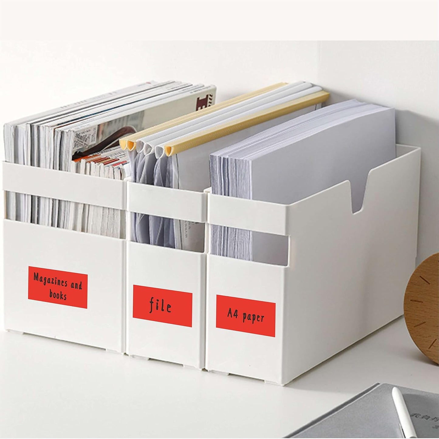 PARLAIM 3" x 2" Adhesive Color Cod Stickers,250 per Dispenser Box Roll Square Label Inventory Stickers (Fluorescent Red)