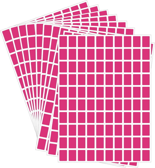Starboling Color Coding Labels,3000 PCS 1/2" x 3/4" Rose red Rectangular Colored Labels Stickers,for Garage Sale,Price Tags,File Folder Tabs,and Classroom Organization