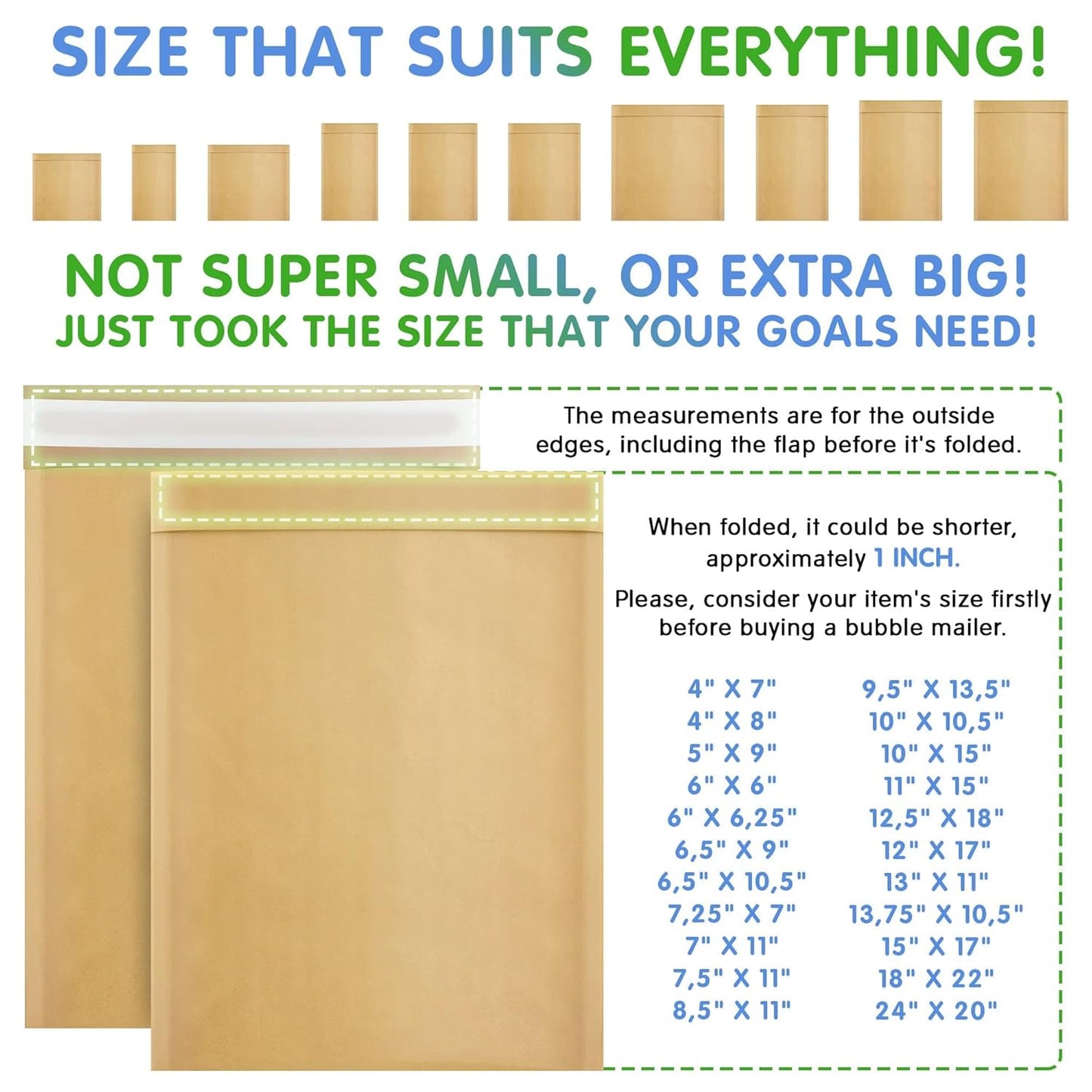 Natural Kraft Bubble Mailer Envelopes, 14.25 x 19 Inches. 100 Pack Mail Padded Envelopes Self Seal. Waterproof Kraft Bubble Mailers. Tear-Resistant Mailing Envelope Padded. Sturdy Paper Mailer