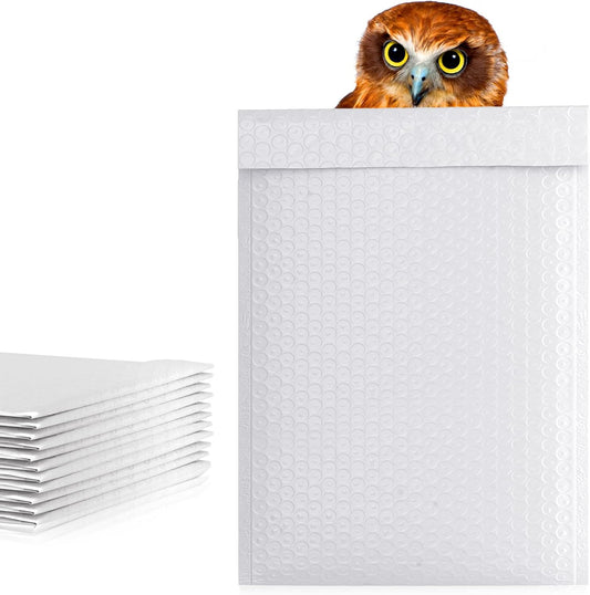 White Poly Bubble Mailers Self Seal, 10.5 x 16 Inch. Pack of 300 Bubble Packaging Envelopes for Shipping. Durable Padded Envelopes Waterproof. Self Seal Padded Mailers. Shipping Packages