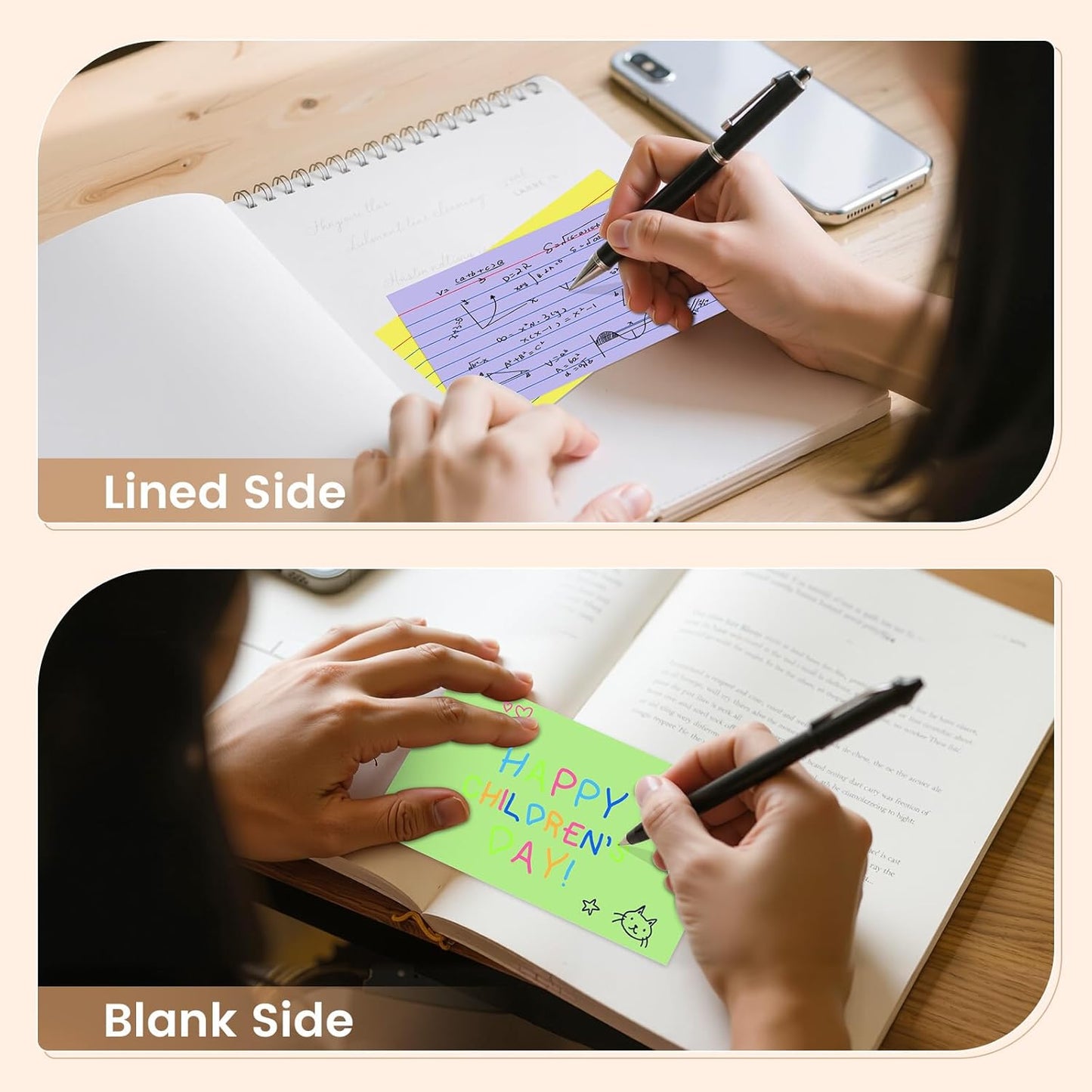 Index Cards 3x5 Inch, 250sheets, Flash Cards,Ruled Lined Colored Note Cards Paper For Studying, Schools Supplies, College, Office And Home Organization, Note Taking Supplies